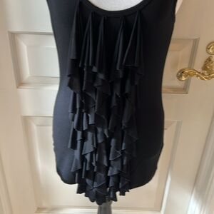 Black ruffled tank top